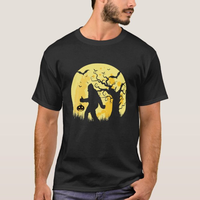 Camiseta Gracioso Halloween Gran Trick Y Trate Sasquatch (Anverso)