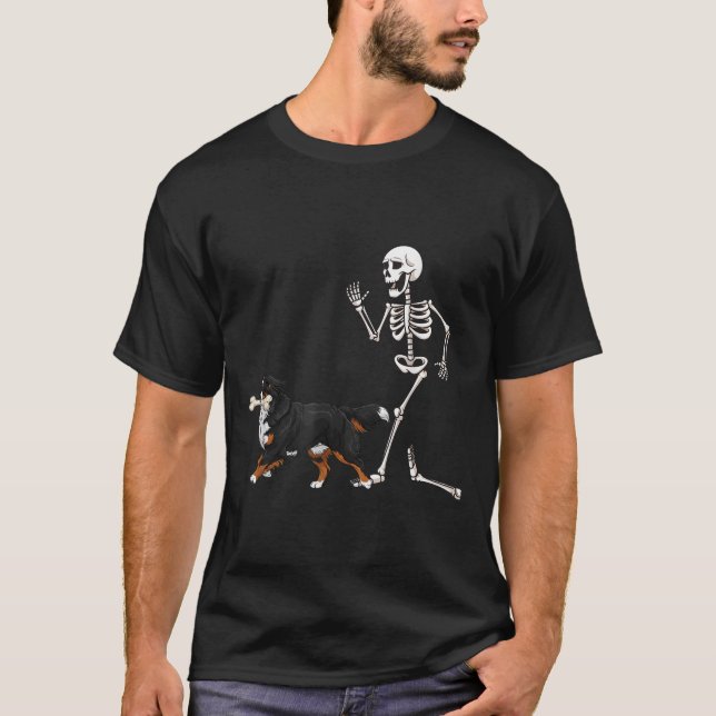 Camiseta Gracioso Halloween Perro De Montaña Bernés Y Esque (Anverso)
