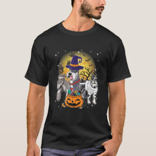 Camiseta Gracioso Halloween Schnauzer Brumpkin Mummy Dog