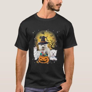 Camiseta Gracioso Halloween Westie Witch Pumpkin Mummy Dog 
