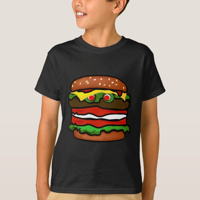 Camiseta Gracioso Hamburger Kids Tee Shirt (Anverso)