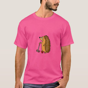 Camiseta Gracioso Hedgehog Jugando Croquet