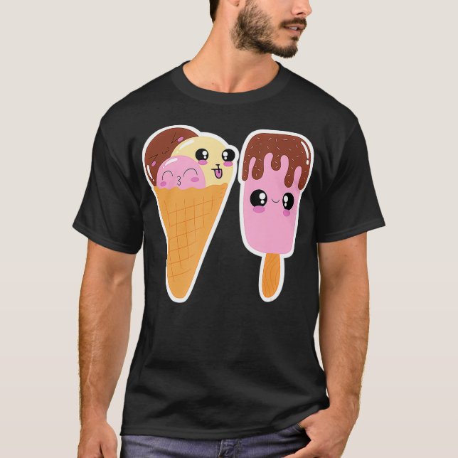 Camiseta Gracioso Helado Y Postre Popsicle Bestfriend (Anverso)