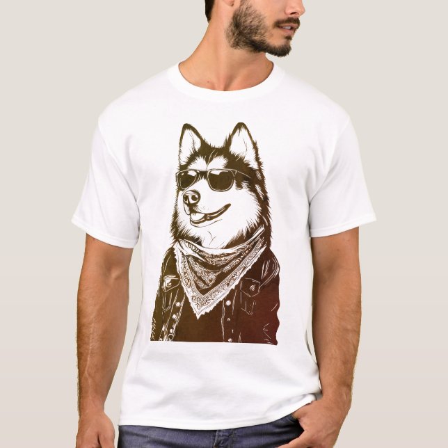 Camiseta Gracioso Hip-Hop Malamute Street Style (Anverso)