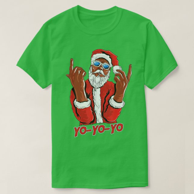 Camiseta Gracioso Hip Hop Santa dice Yo Yo Yo Yo (Diseño del anverso)