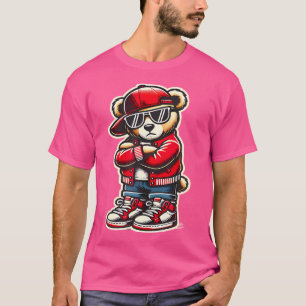 Camiseta Gracioso Hip Hop Teddy Bear Graffiti Art Rap Love