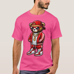 Camiseta Gracioso Hip Hop Teddy Bear Graffiti Art Rap Love