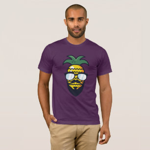 Camiseta Gracioso Hipster PINEAPPLE Sombras con barba Rasta