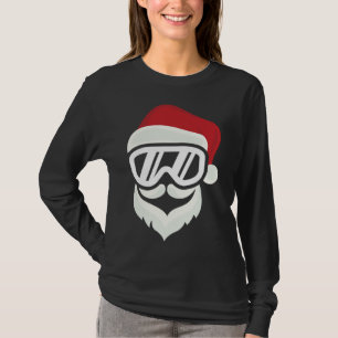 Camiseta Gracioso hipster Santa con gafas de esquí Gif