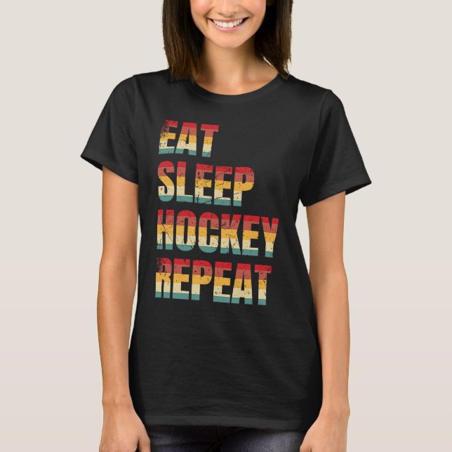 Camiseta Gracioso hockey comer hockey sueño retro vintage (Anverso)