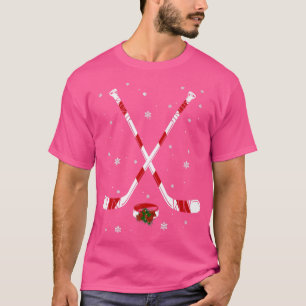 Camiseta Gracioso hockey sobre hielo NavidadNiños con un pa