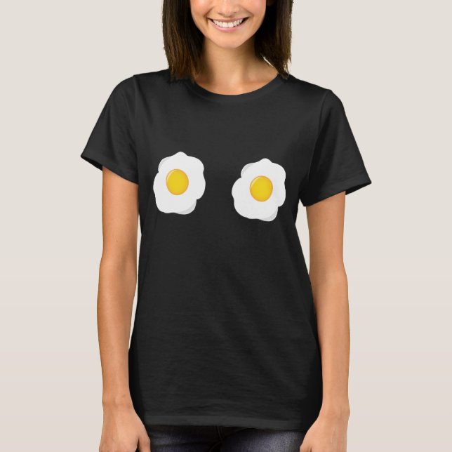 Camiseta Gracioso hueso frito de huevo de huevo liso de fel (Anverso)