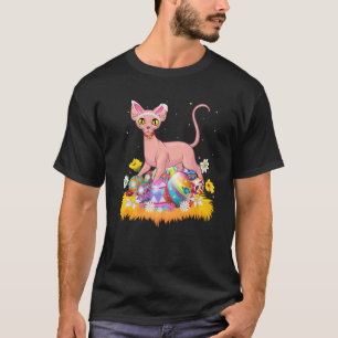 Camiseta Gracioso Huevo de Pascua Atrapado Sphynx Cat Pascu