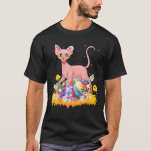 Camiseta Gracioso Huevo de Pascua Atrapado Sphynx Cat Pascu