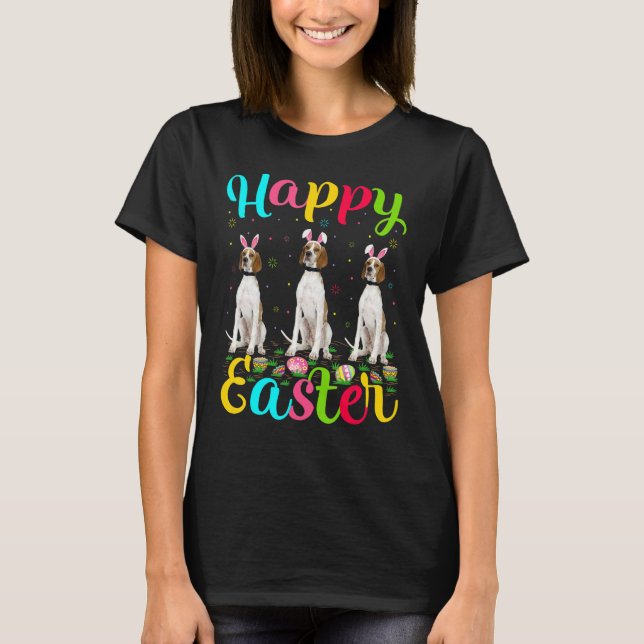 Camiseta Gracioso Huevo de Pascua Bunny Inglés Puntero Perr (Anverso)