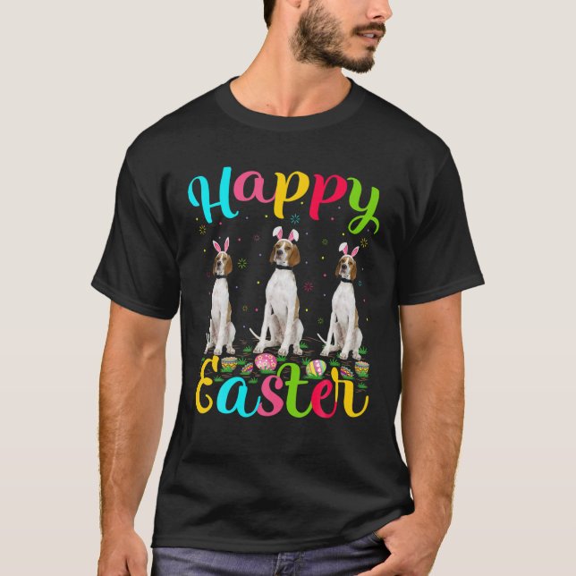 Camiseta Gracioso Huevo de Pascua Bunny Inglés Puntero Perr (Anverso)