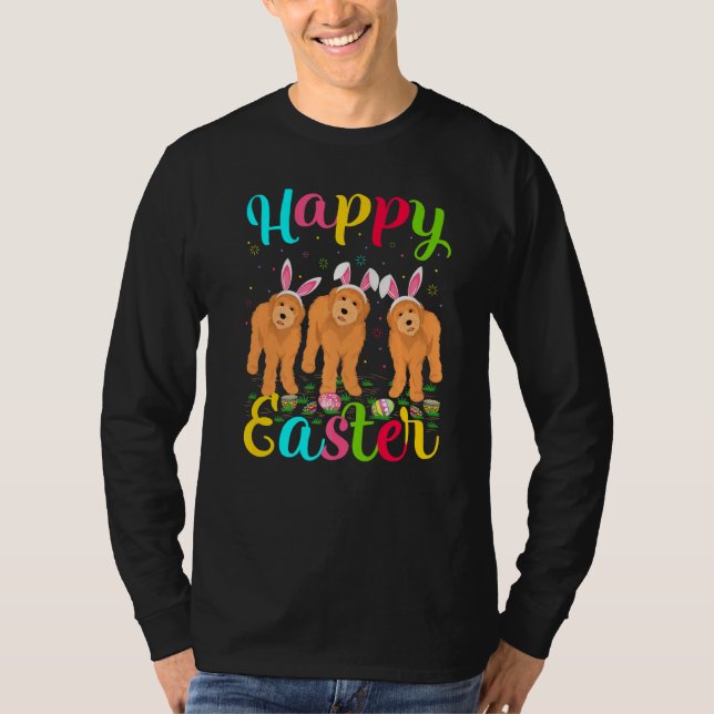 Camiseta Gracioso Huevo de Pascua Bunny Labradoodle Perro F (Anverso)