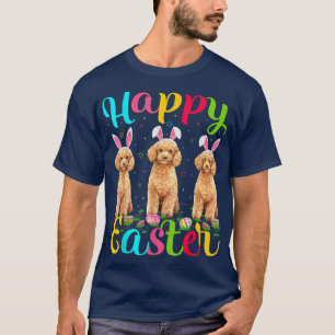 Camiseta Gracioso Huevo de Pascua Bunny Toy Poodle Perro Fe