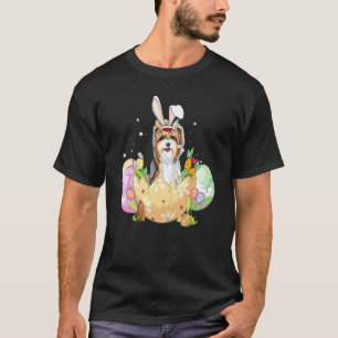 Camiseta Gracioso Huevos de Pascua Yorkie Bunny Dog Christi