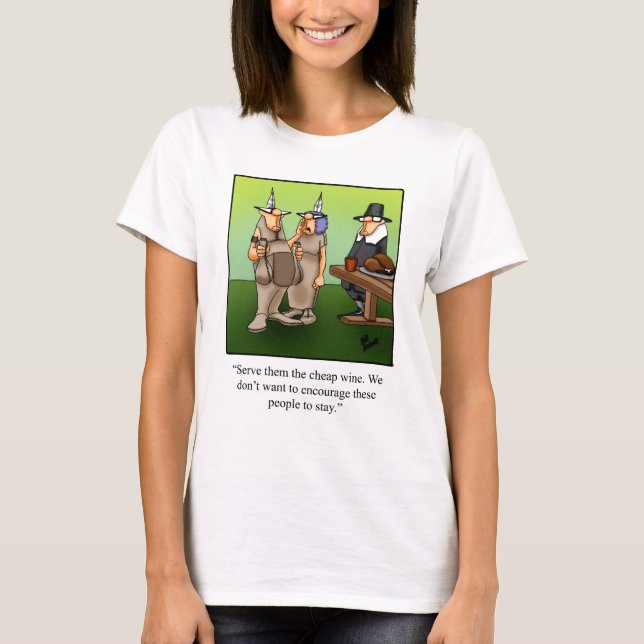 Camiseta Gracioso humor de Acción de Gracias para el vino T (Anverso)