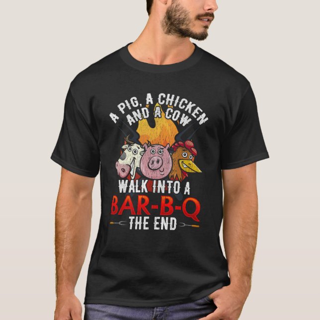 Camiseta Gracioso humor de parrillada de cerdo de Chiste ba (Anverso)