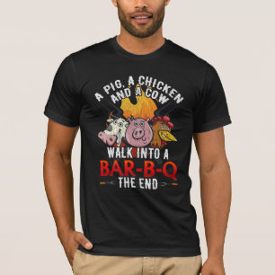 Camiseta Gracioso humor de parrillada de cerdo de Chiste ba