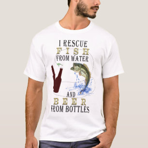 Camiseta Gracioso humor de pesca de pelo largo