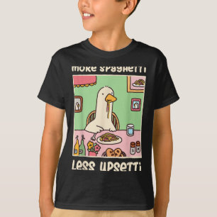 Camiseta Gracioso humor en meme de Goose diciendo más espag
