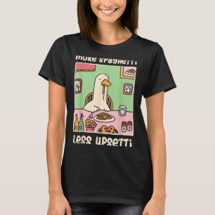 Camiseta Gracioso humor en meme de Goose diciendo más espag