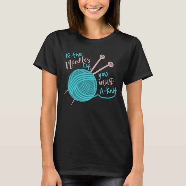 Camiseta Gracioso Humor Tejido Agujas Yarn (Anverso)