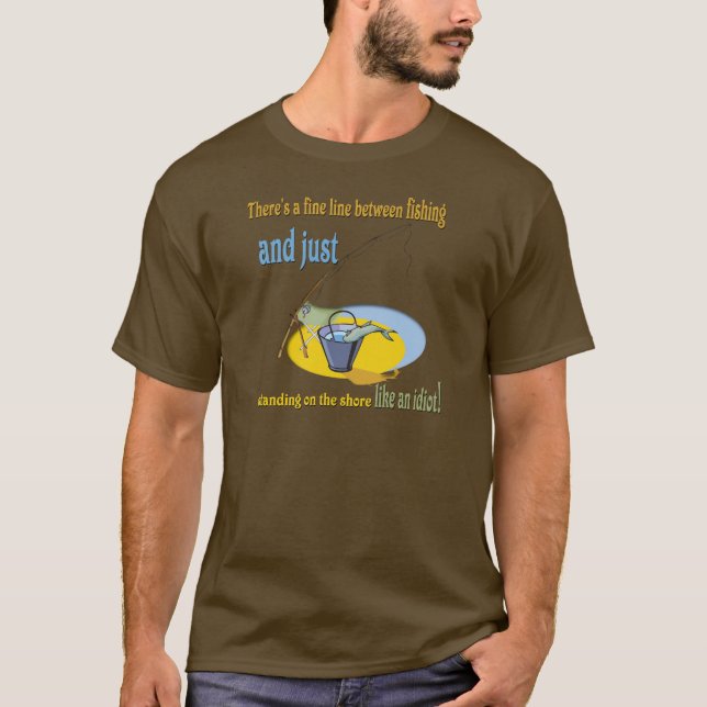 Camiseta Gracioso idiota pescador (Anverso)