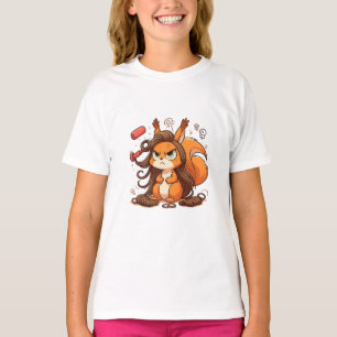 Camiseta Gracioso Ilustracion de ardilla - Glamoroso pelo m
