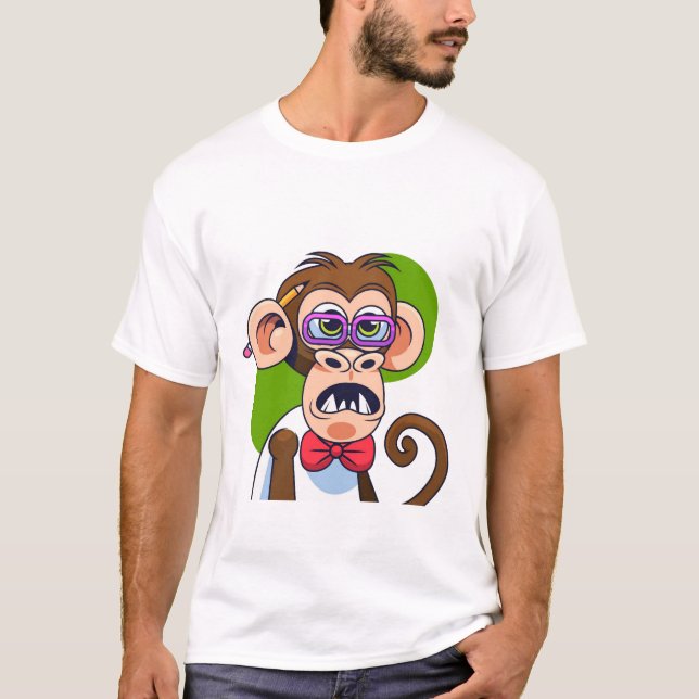 Camiseta Gracioso Ilustracion de caracteres mono Personaliz (Anverso)