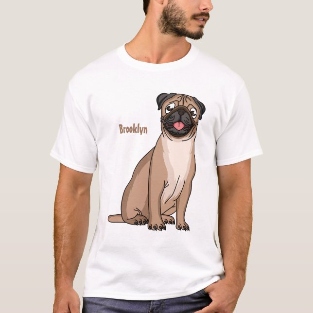 Camiseta Gracioso ilustracion de personalizado de perro de  (Anverso)