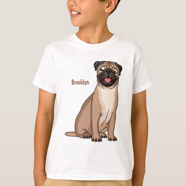 Camiseta Gracioso ilustracion de personalizado de perro de  (Anverso)