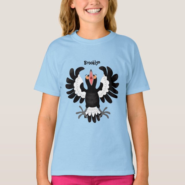 Camiseta Gracioso ilustracion de personalizado magpie austr (Anverso)