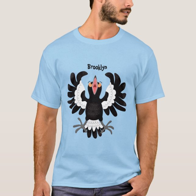 Camiseta Gracioso ilustracion de personalizado magpie austr (Anverso)