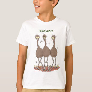 Camiseta Gracioso ilustracion del trío de emu australiano p