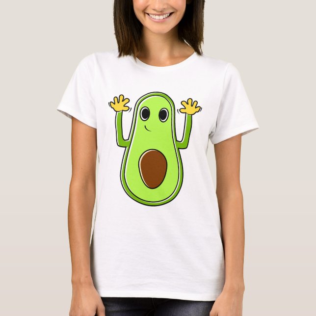 Camiseta Gracioso Ilustracion Personalizado aguacate (Anverso)