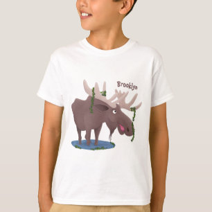 Camiseta Gracioso ilustracion personalizado de alce feliz