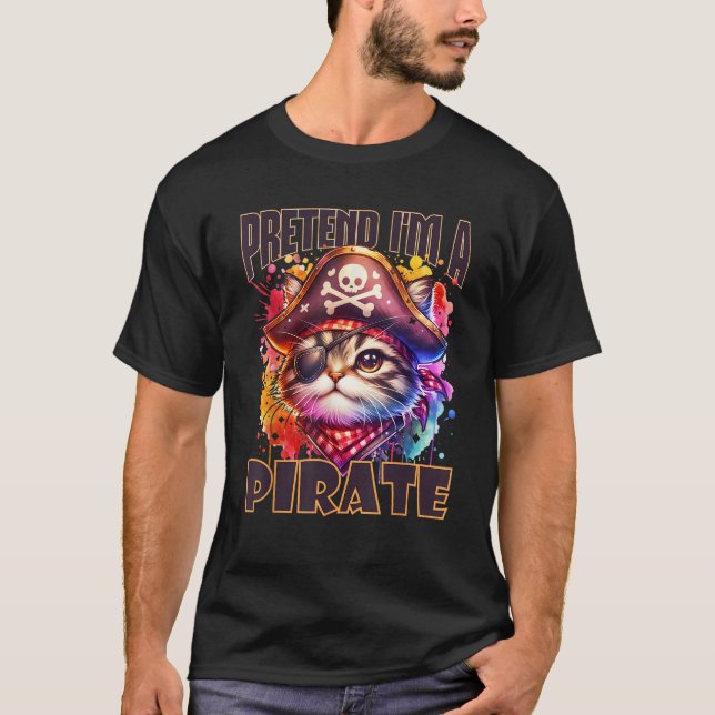 Camiseta Gracioso Ilustracion pirata de gato para quirky Ca (Anverso)