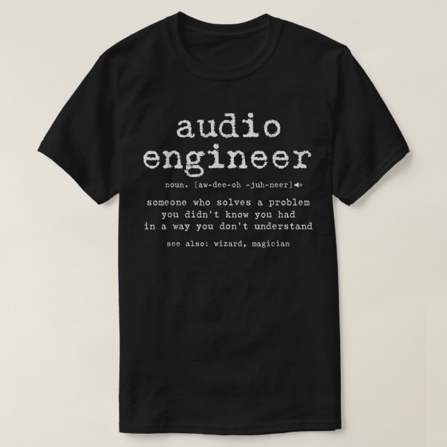 Camiseta Gracioso ingeniero de audio grabador Studio Audio  (Diseño del anverso)