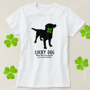 Camiseta Gracioso irlandés St. Patrick's Day Black Lab Luck