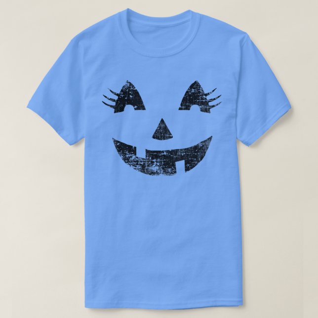 Camiseta Gracioso Jack O' Lantern Pumpkin EyeLashes Hallowe (Diseño del anverso)