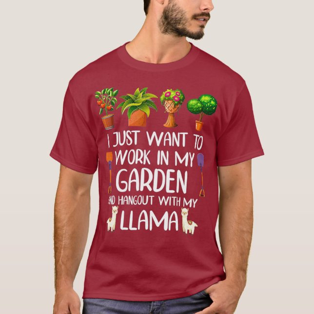 Camiseta Gracioso jardín de sobras de Llama para hombres ja (Anverso)