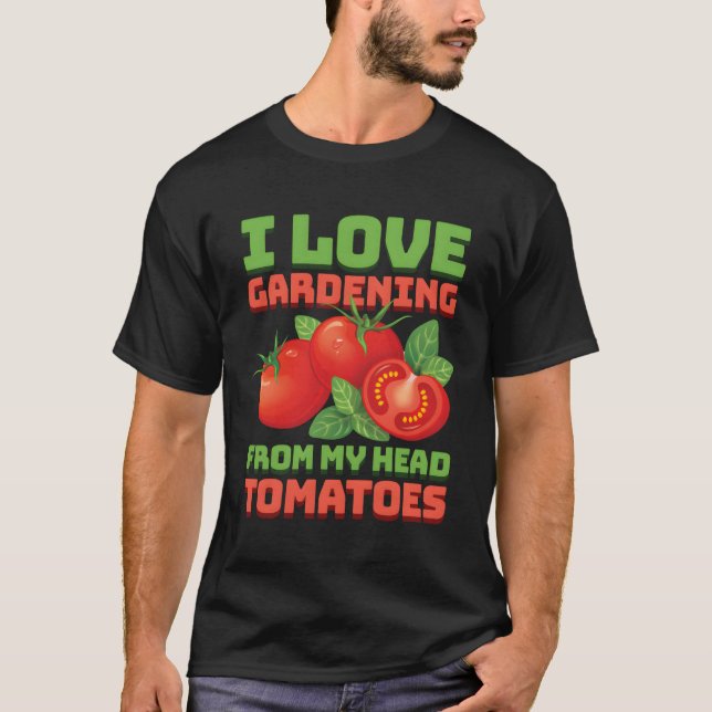Camiseta Gracioso jardín de tomates de jardinería en el jar (Anverso)