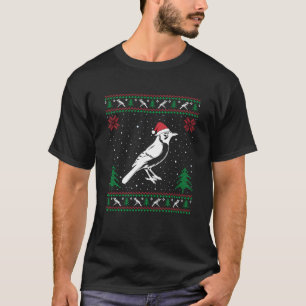 Camiseta Gracioso Jay Blue Aves Amantes de Santa Hat Fea Ch