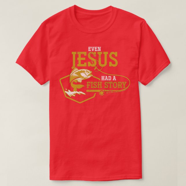 Camiseta Gracioso Jesucristo Fish Story Christian Jesus Chr (Diseño del anverso)