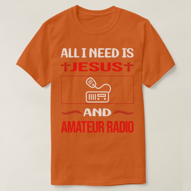 Camiseta Gracioso Jesús Amateur Radio Ham Radio (Diseño del anverso)