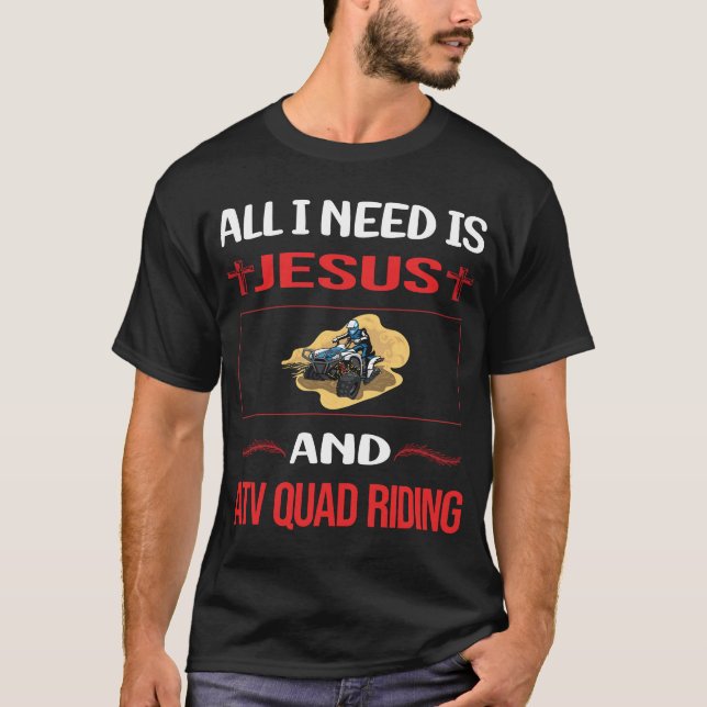 Camiseta Gracioso Jesus ATV Quad Riding (Anverso)